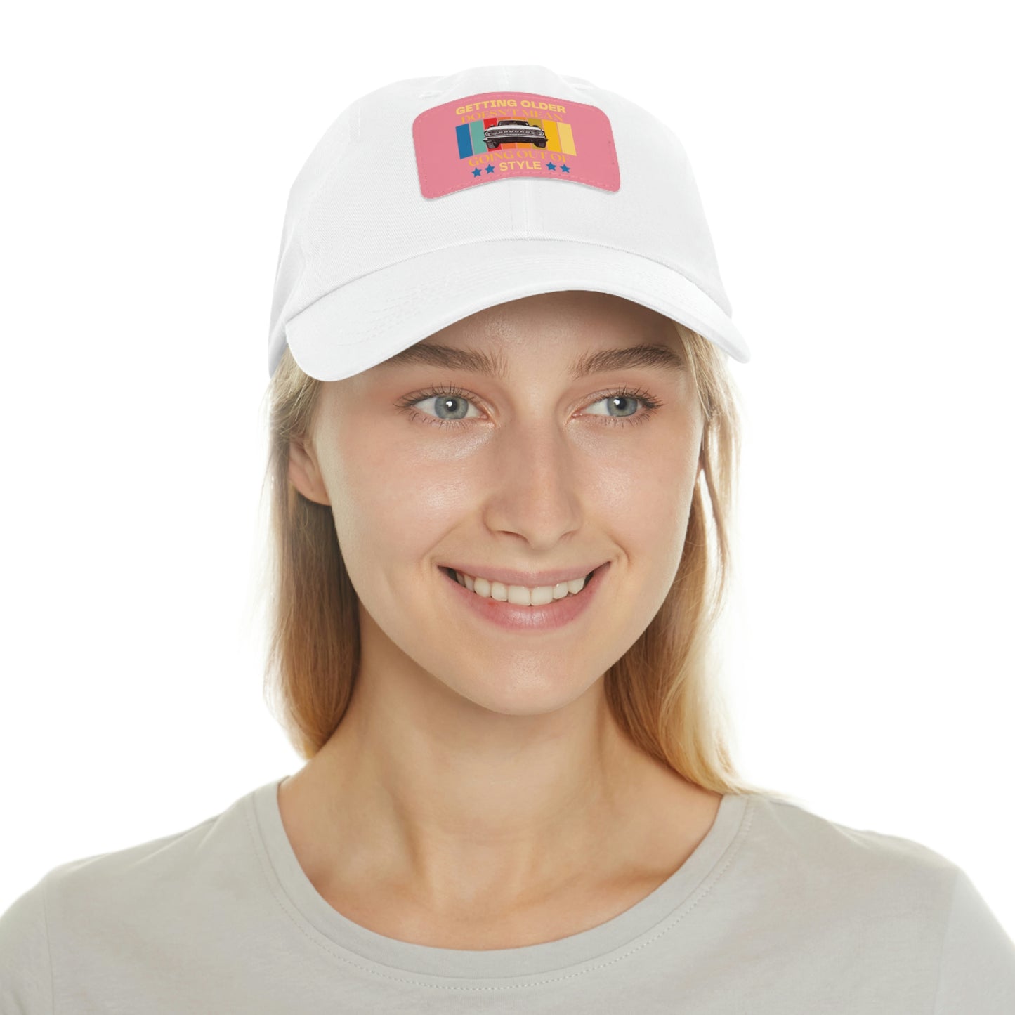 Getting Older Doesn't Mean Going Out Of Style - Bronco - Hat with Leather Patch (Rectangle)