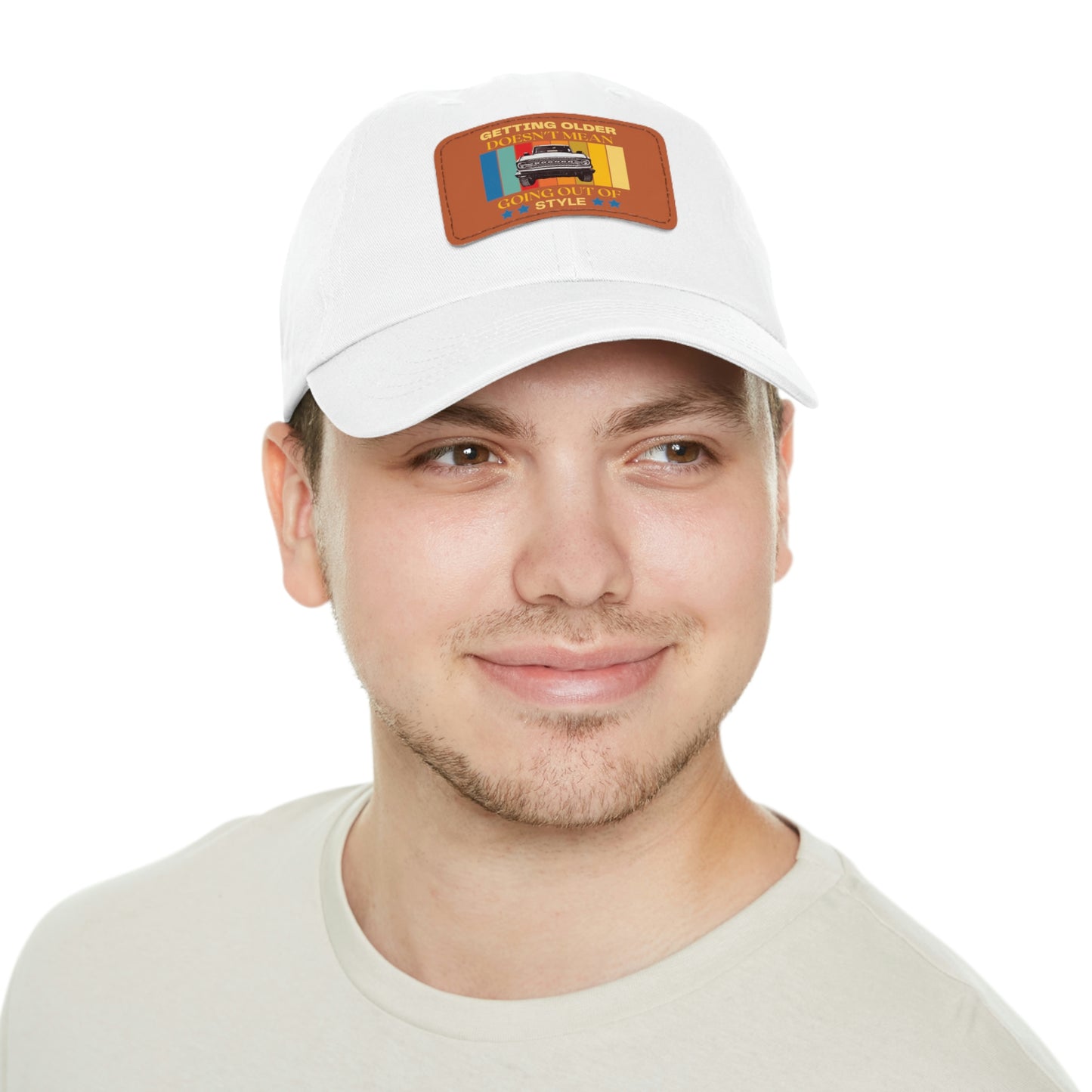 Getting Older Doesn't Mean Going Out Of Style - Bronco - Hat with Leather Patch (Rectangle)