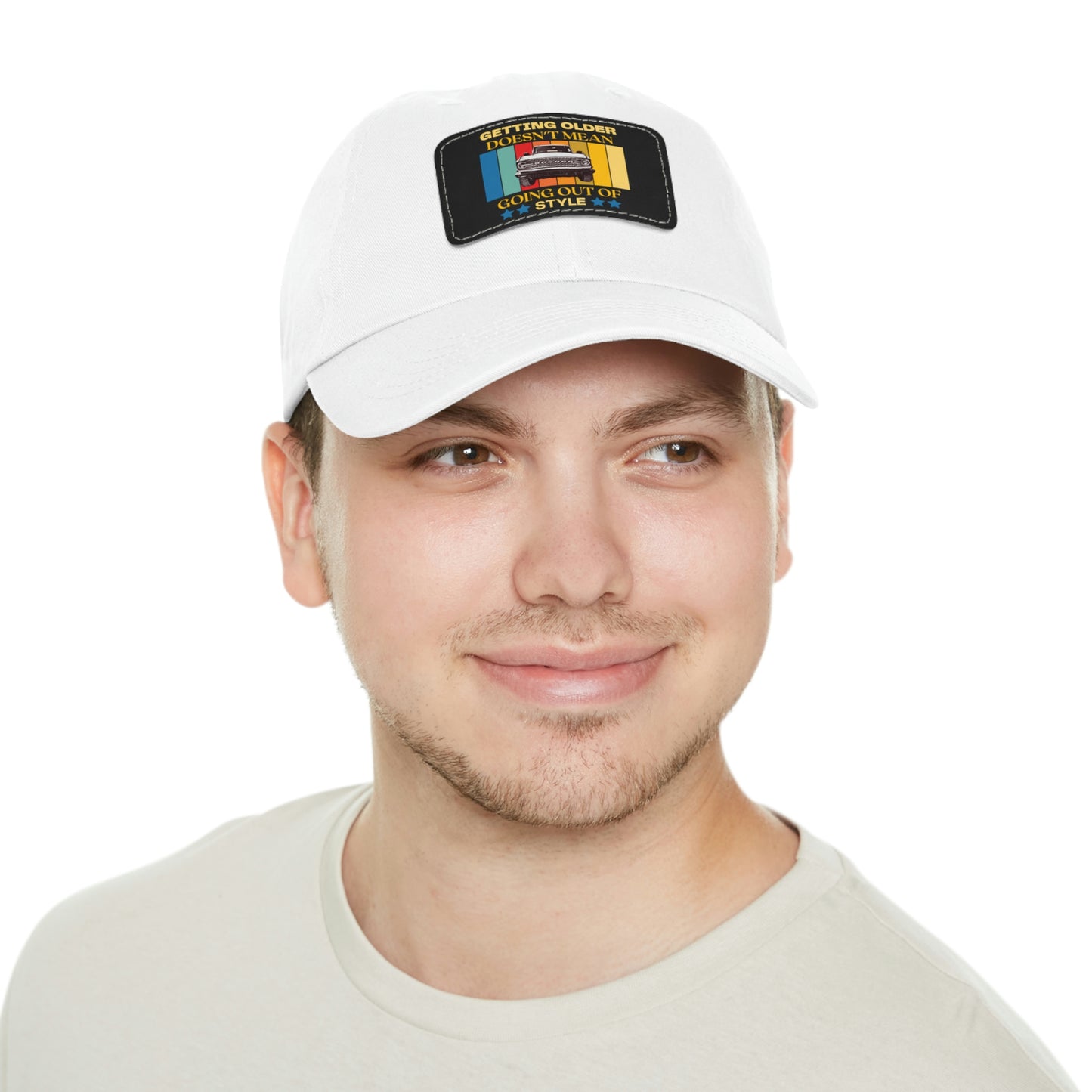 Getting Older Doesn't Mean Going Out Of Style - Bronco - Hat with Leather Patch (Rectangle)