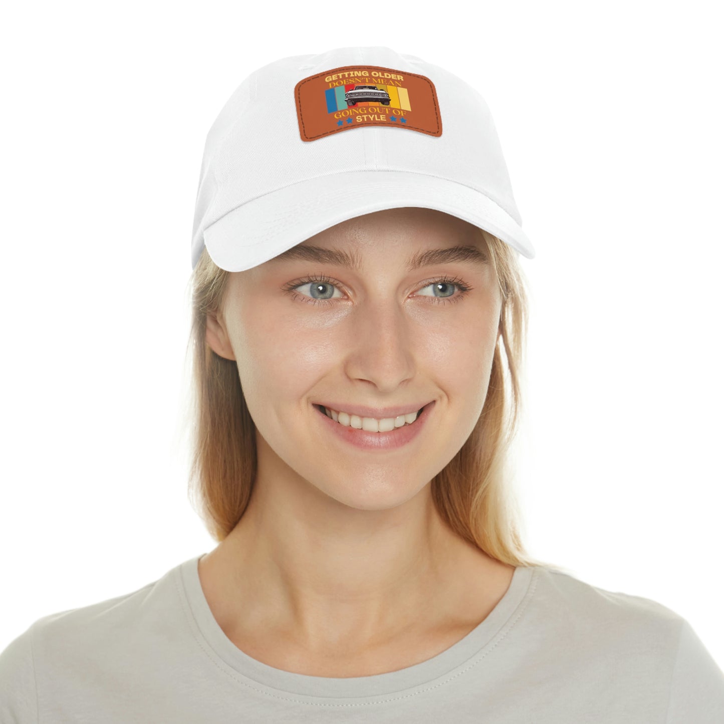 Getting Older Doesn't Mean Going Out Of Style - Bronco - Hat with Leather Patch (Rectangle)