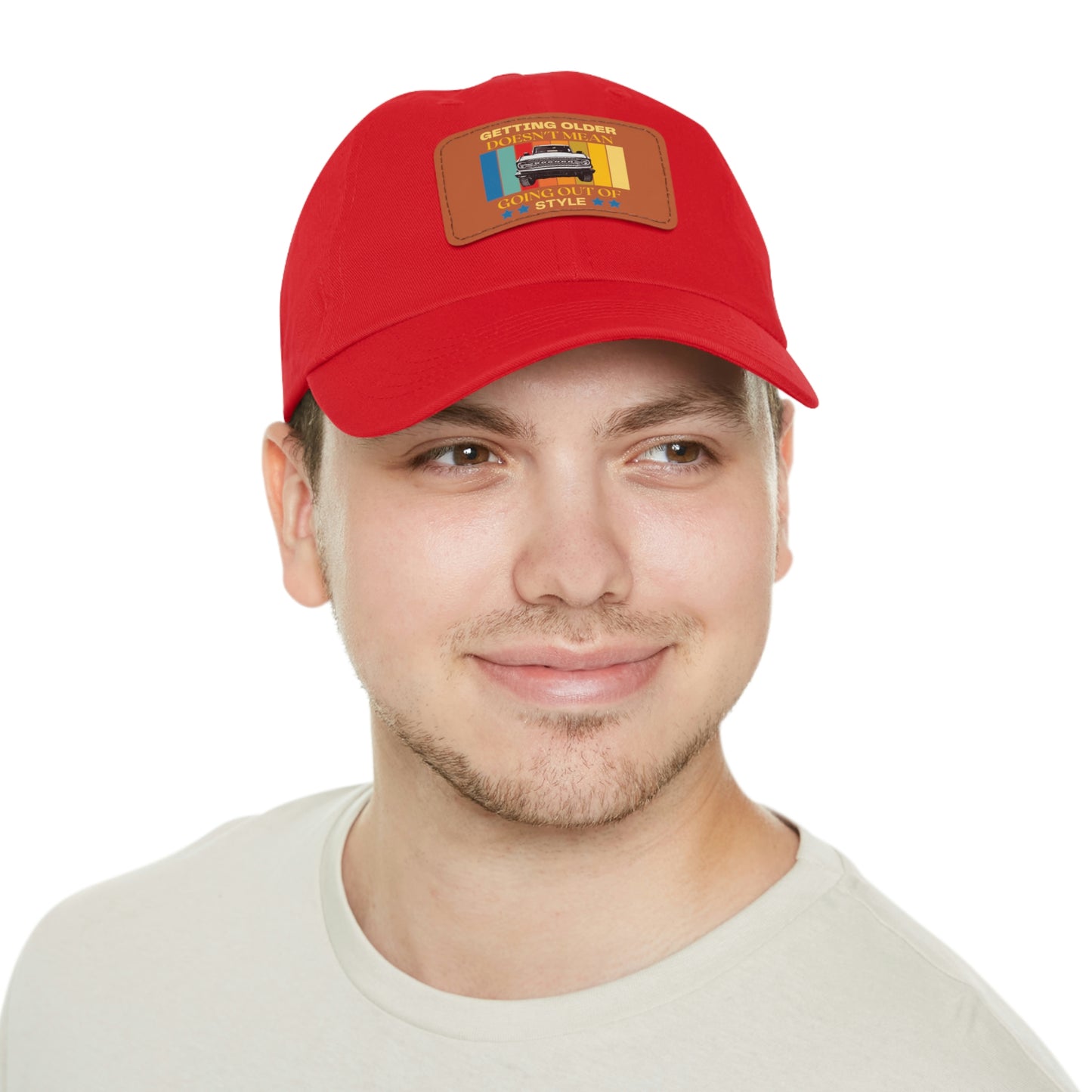Getting Older Doesn't Mean Going Out Of Style - Bronco - Hat with Leather Patch (Rectangle)