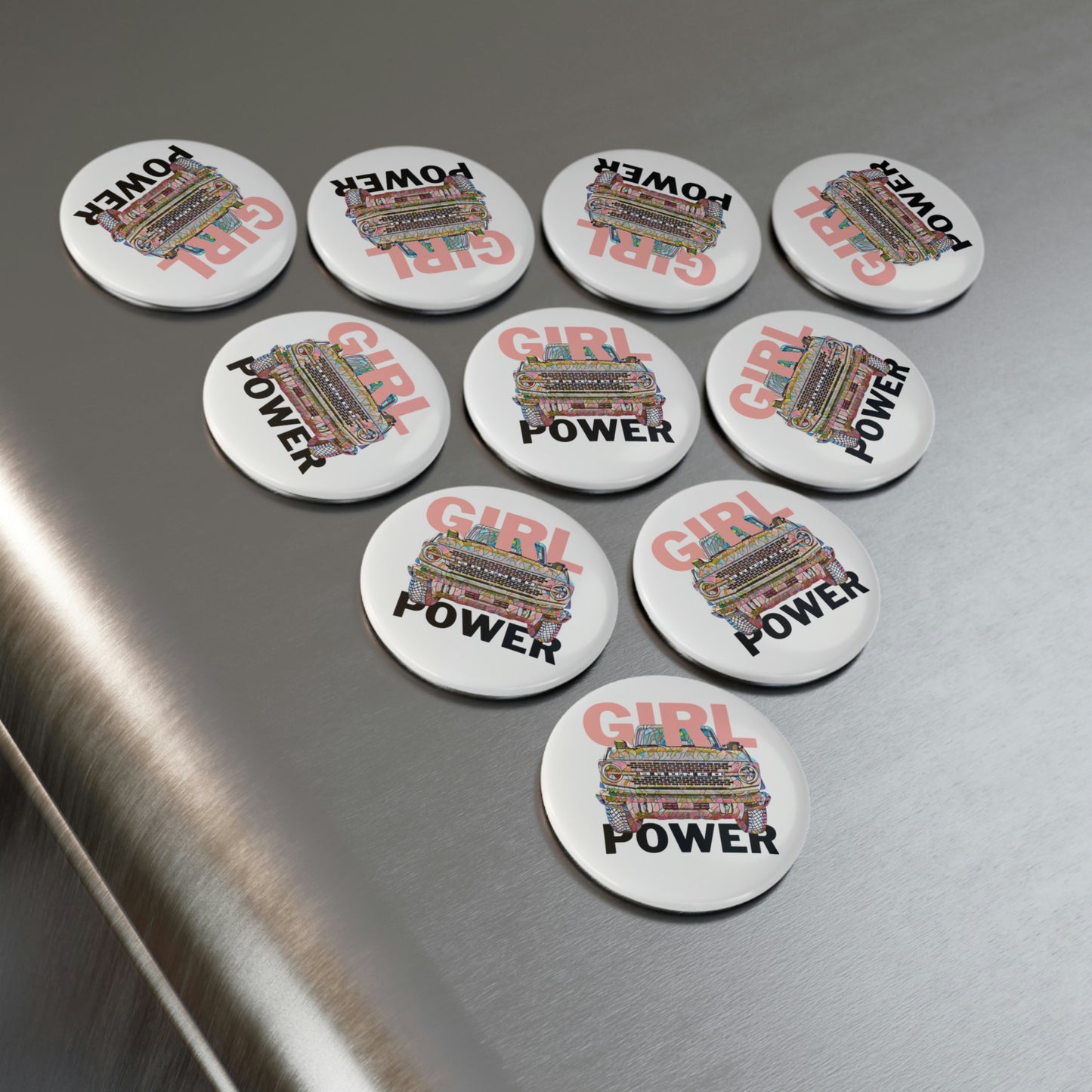 Girl Power - Bronco - Button Magnet, Round (1 & 10 pcs)