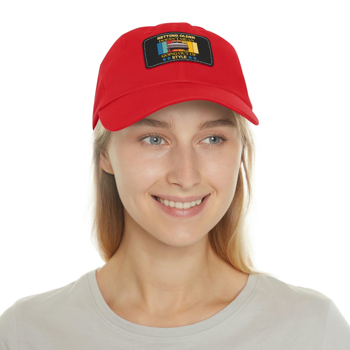 Getting Older Doesn't Mean Going Out Of Style - Bronco - Hat with Leather Patch (Rectangle)