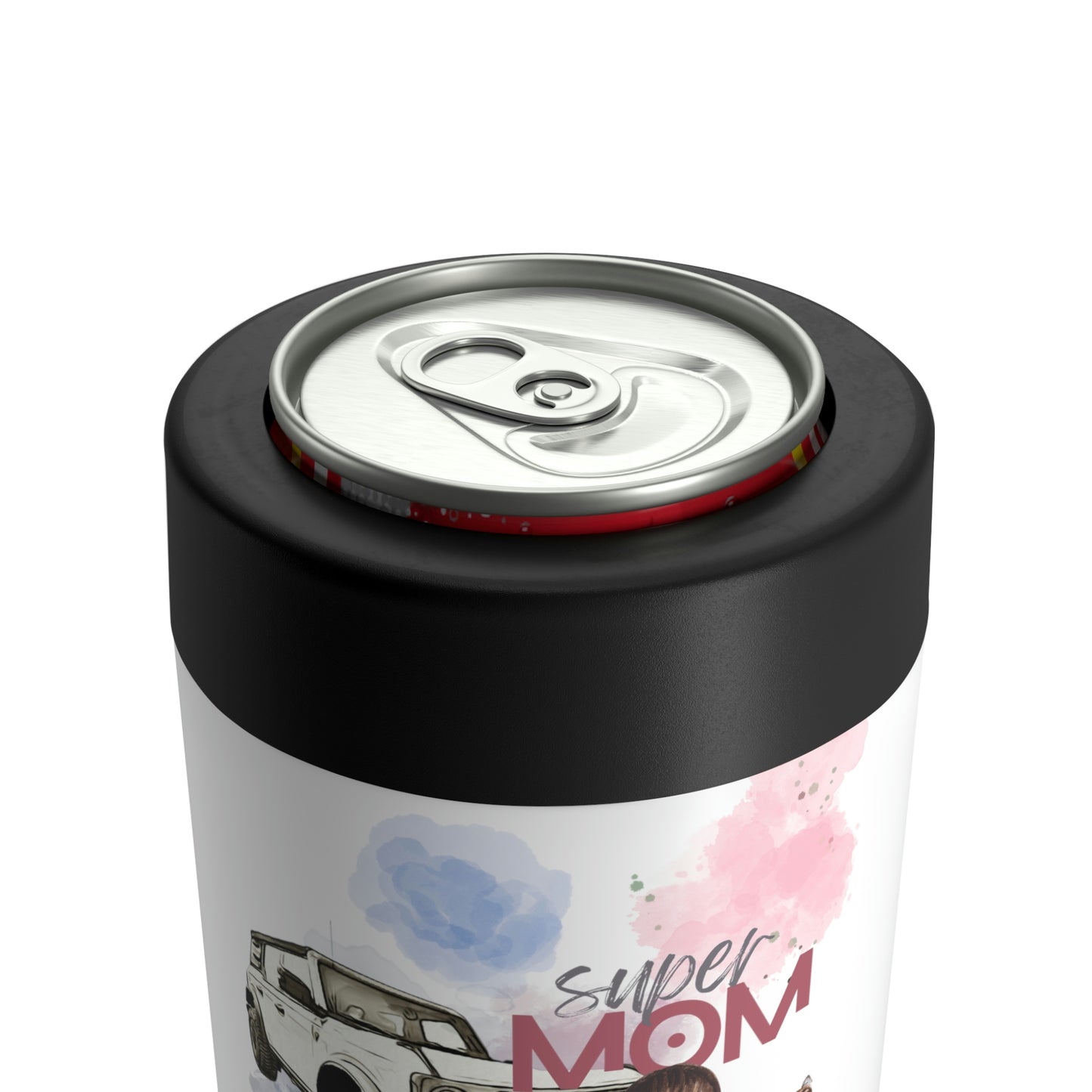Super MOM / Mom of Girls - Watercolor - Bronco - Can Holder