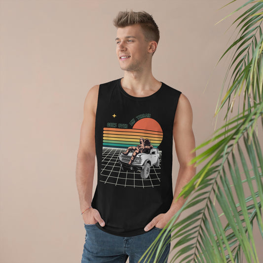 Bronco - Space - Astronaut- Goes Over Any Terrain - GOAT - Unisex Barnard Tank