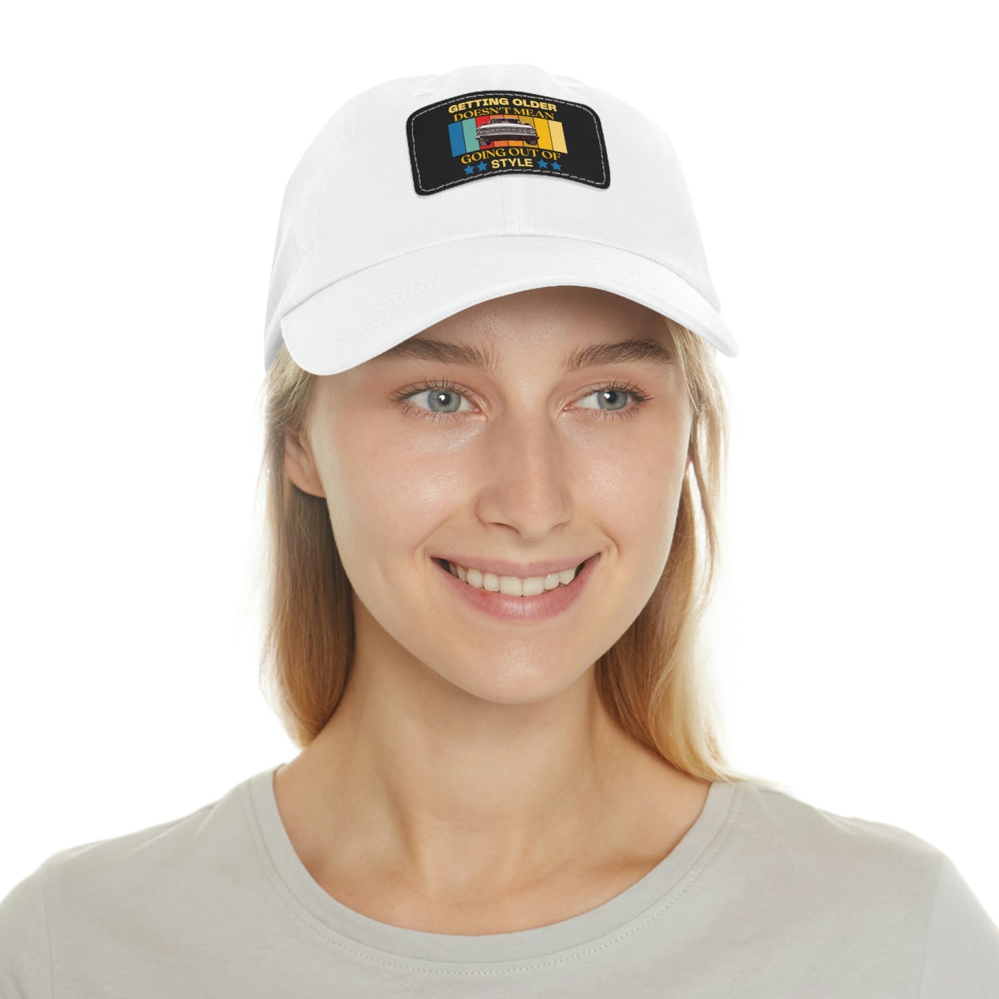 Getting Older Doesn't Mean Going Out Of Style - Bronco - Hat with Leather Patch (Rectangle)