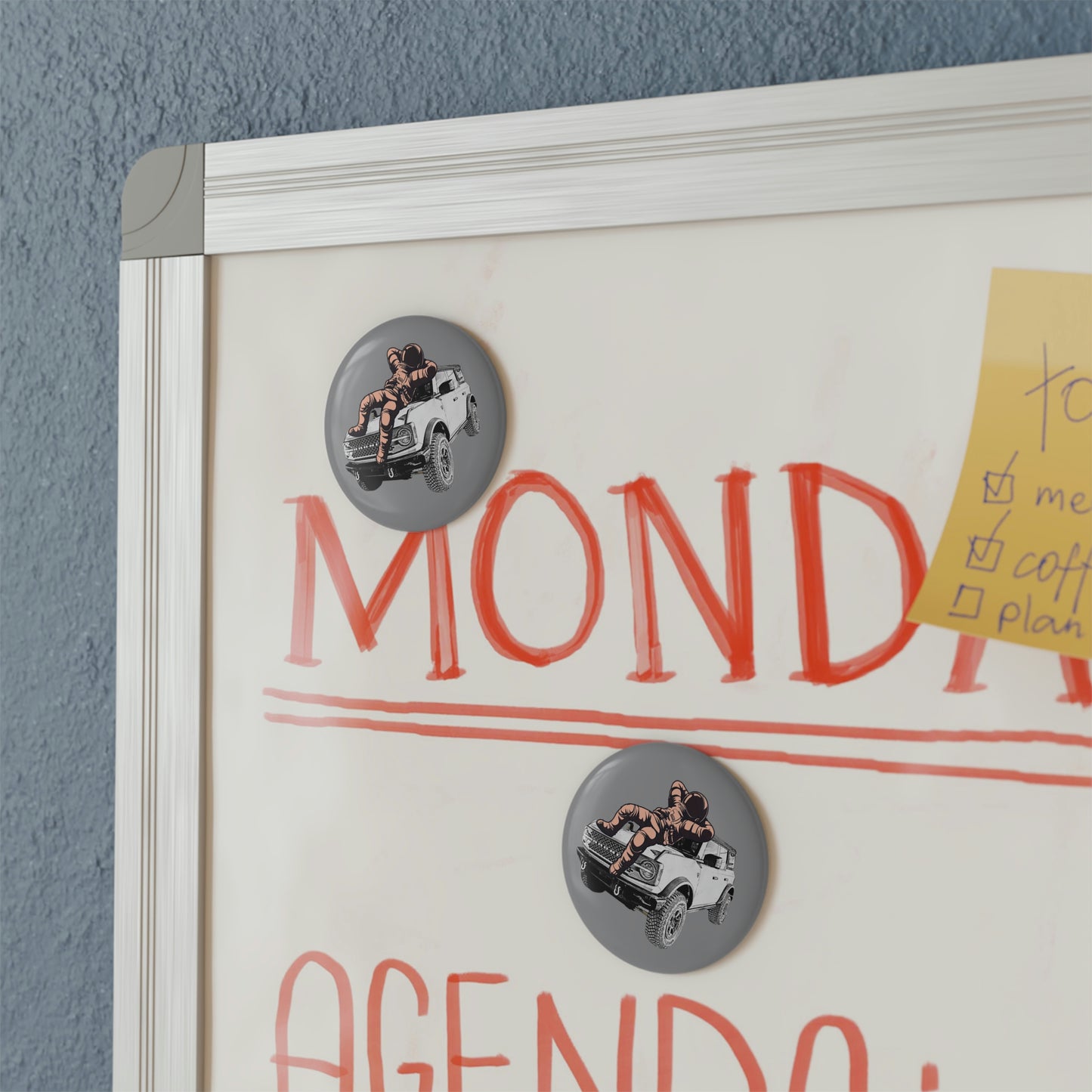 Space Chill - Astronaut - Bronco - Button Magnet, Round (1 & 10 pcs)