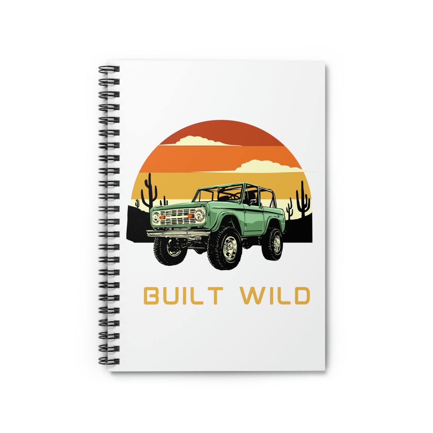 Built Wild - Bronco - Sunset - Spiral Notebook - Ruled Line