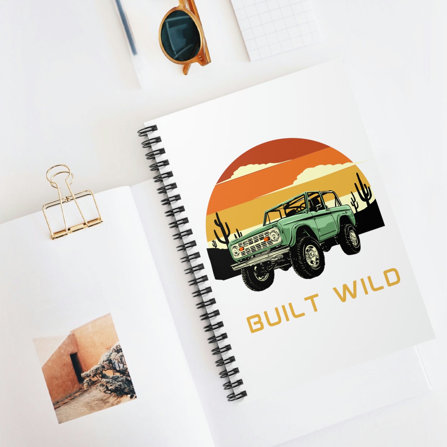 Built Wild - Bronco - Sunset - Spiral Notebook - Ruled Line