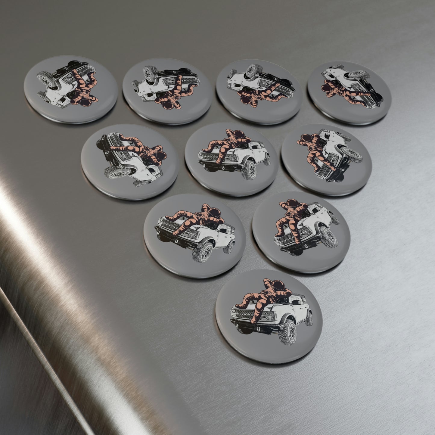 Space Chill - Astronaut - Bronco - Button Magnet, Round (1 & 10 pcs)