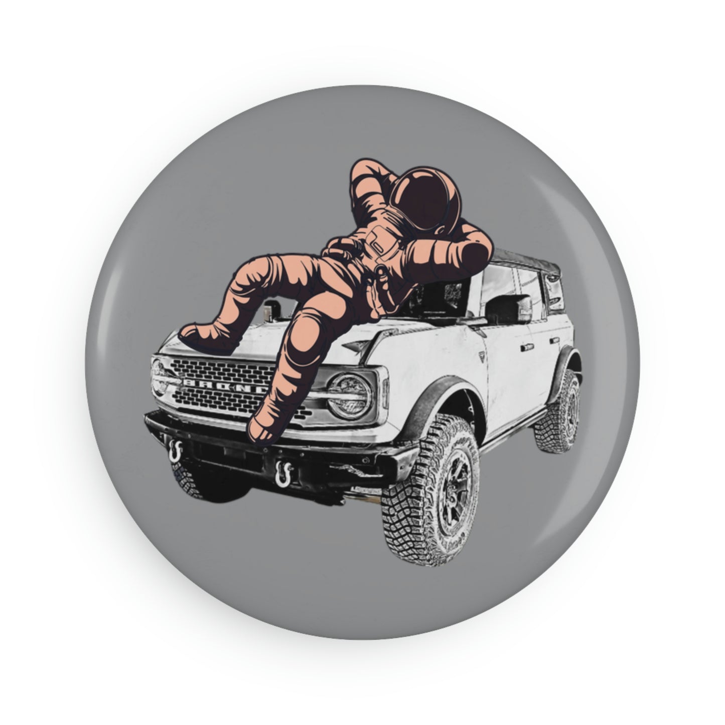 Space Chill - Astronaut - Bronco - Button Magnet, Round (1 & 10 pcs)
